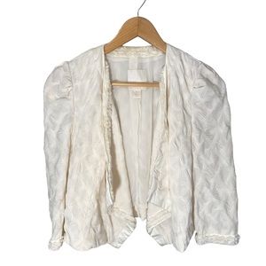 MCGILL White Swirled Textured Draped Jacket